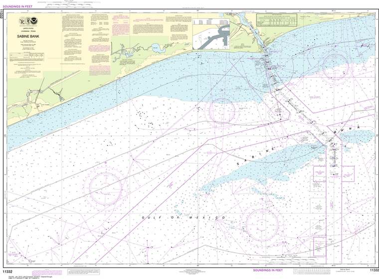 NOAA Chart 11332: Sabine Bank
