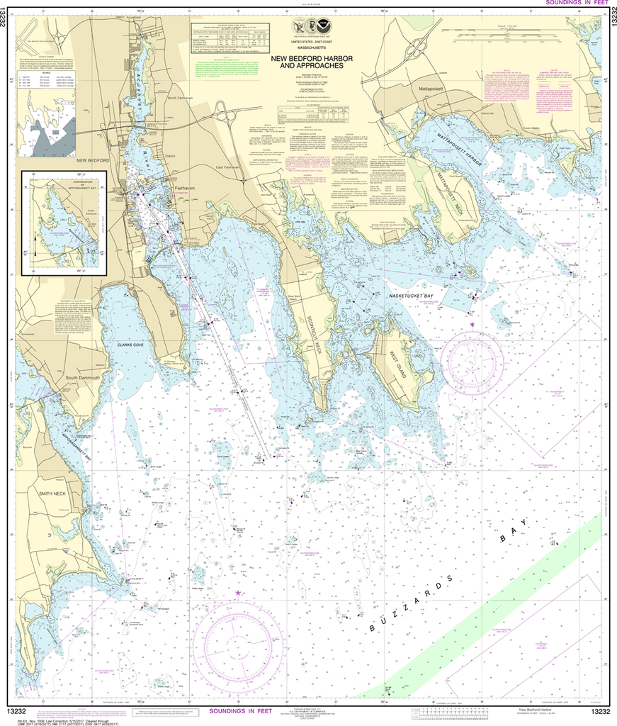 NOAA Chart 13232: New Bedford Harbor and Approaches