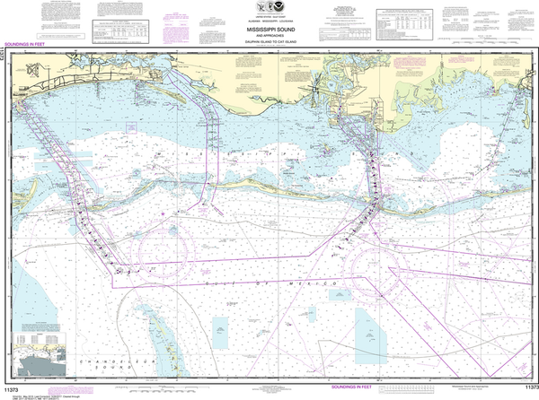 チャートギャラリー　ChartGalleryStandard 5 NOAA Chart 11373: Mississippi Sound and Approaches: Dauphin Island