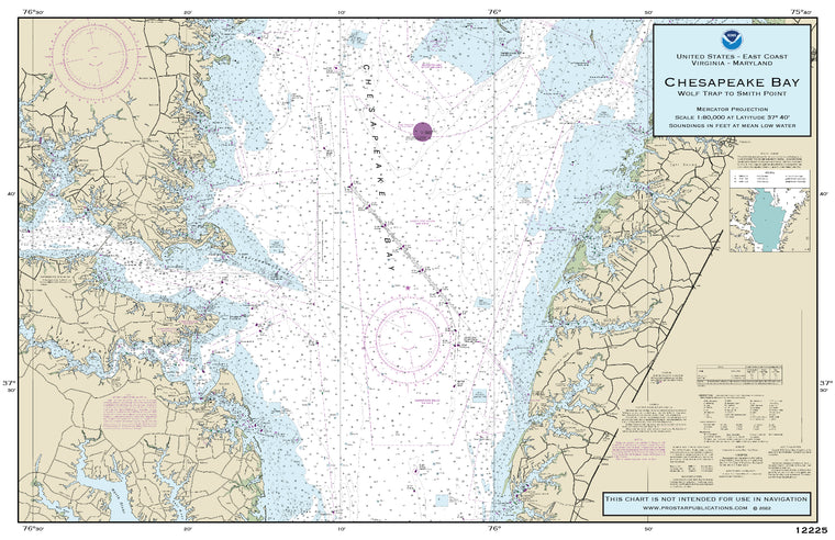 Nautical Placemat: Chesapeake Bay- Wolf Trap to Smith Point