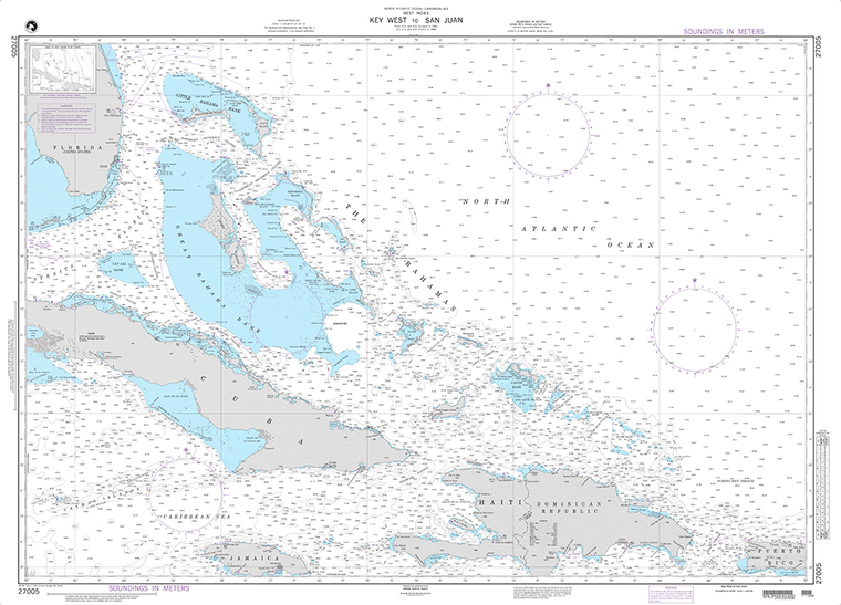 NGA Chart 27005: Key West to San Juan