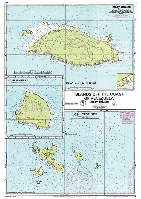 lsm.jpg4.us | imagesize: isl-014" Imray Caribbean Chart D14: Islas Los Testigos; Isla La Tortuga; La... -  Captain's Nautical Books & Charts