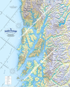 Southern Portion of the Inside Passage Route Planning Map includes the Gulf of Alaska, Dixon Entrance, Admiralty Island, Barannof Island, Chatham Strait, Glacier Bay, Ketchikan, Juneau, Sitka, 