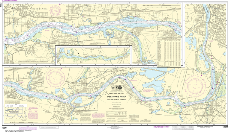 NOAA Chart 12314: Delaware River - Philadelphia to Trenton
