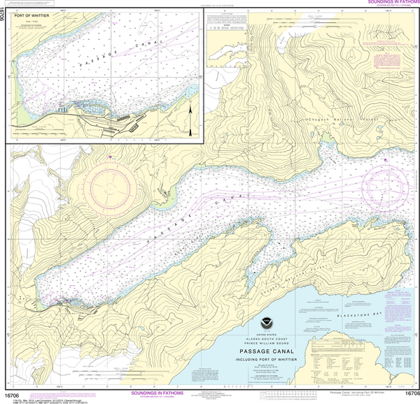 NOAA Chart 16706: Passage Canal, including Port of Whittier