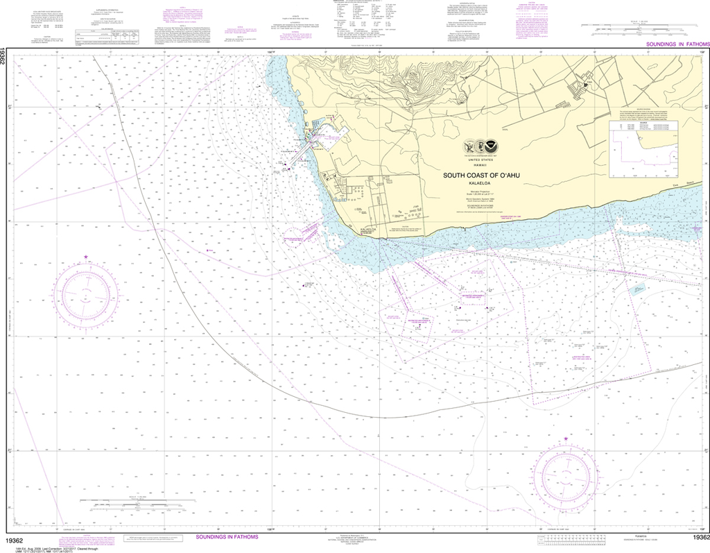 NOAA Chart 19362: South Coast of O'ahu - Kalaeloa