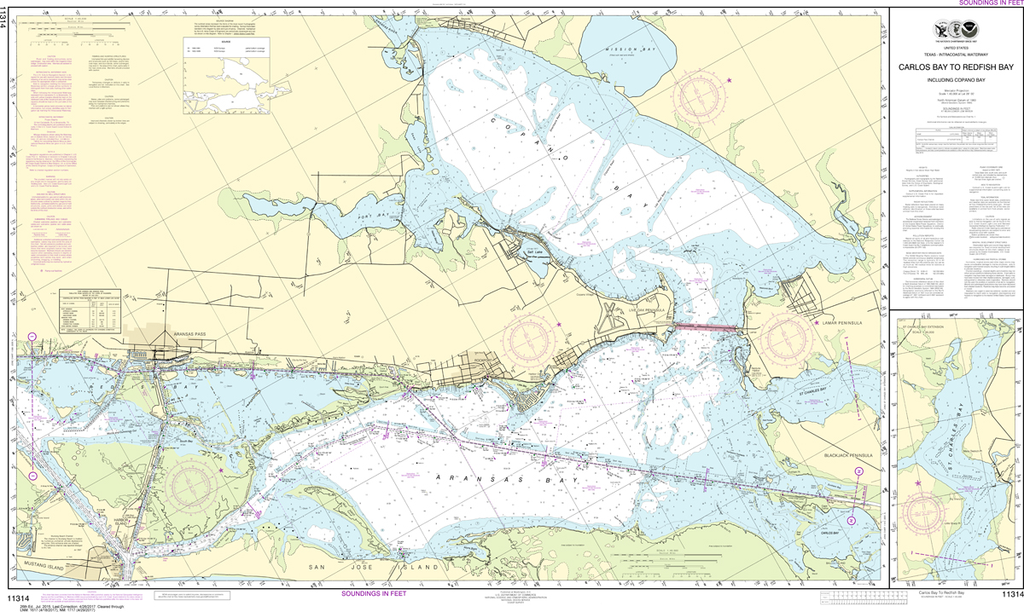 NOAA Chart 11314: Intracoastal Waterway - Carlos Bay to Redfish Bay-including Copano Bay