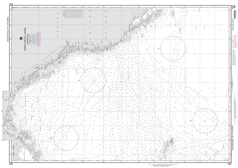 NGA Chart 520: North Pacific Ocean (Eastern Part)