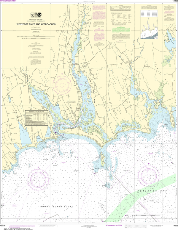NOAA Chart 13228 Westport River and Approaches Captain's Nautical