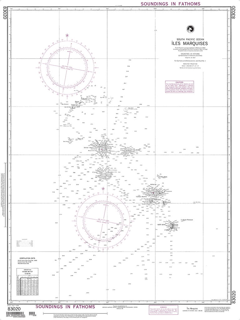 NGA Chart 83020: Iles Marquises Islands (South Pacific Ocean)