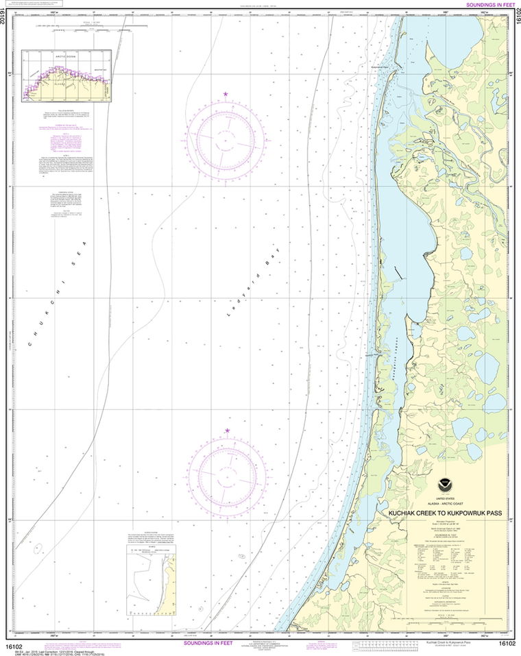 NOAA Chart 16102: Kuchiak River to Kukpowruk Pass