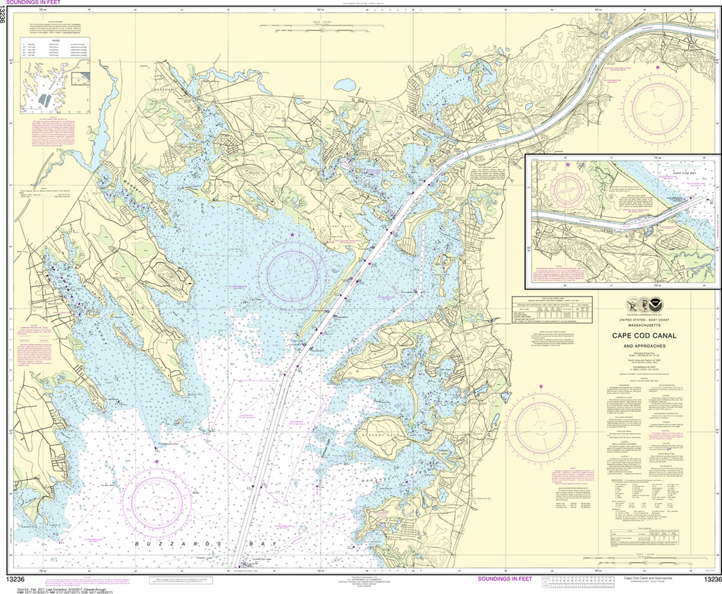 NOAA Chart 13236: Cape Cod Canal and Approaches