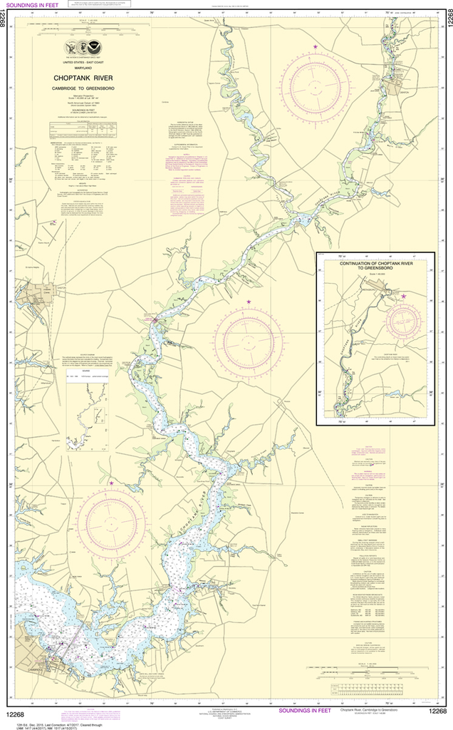 NOAA Chart 12268: Choptank River - Cambridge to Greensboro