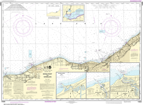 NOAA Chart 14826: Moss Point to Vermilion, Beaver Creek, Vermilion -  Captain's Nautical Books & Charts