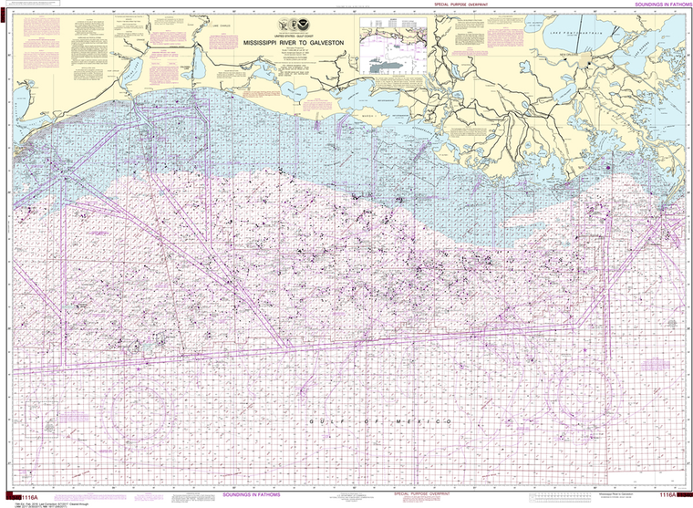 NOAA Chart 1116A: Mississippi River to Galveston (Oil and Gas Leasing Areas)