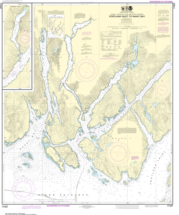 NOAA Chart 17437: Portland Inlet to Nakat Bay