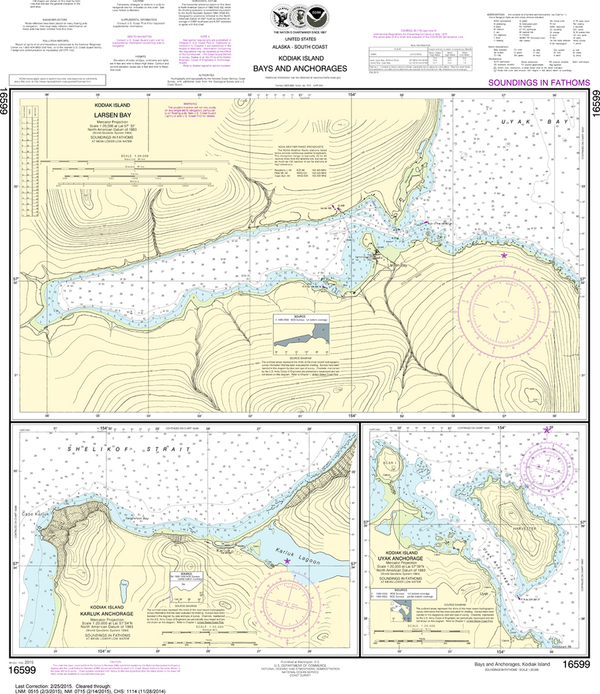 NOAA Chart 16599 Kodiak Island Bays and Anchorages Karluk Anchorage