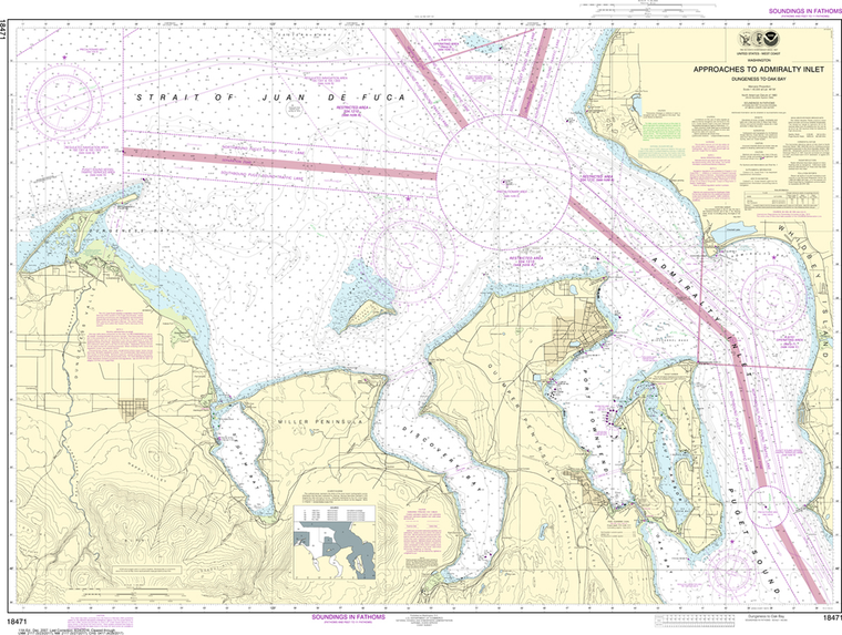 NOAA Chart 18471: Approaches to Admiralty Inlet, Dungeness to Oak Bay