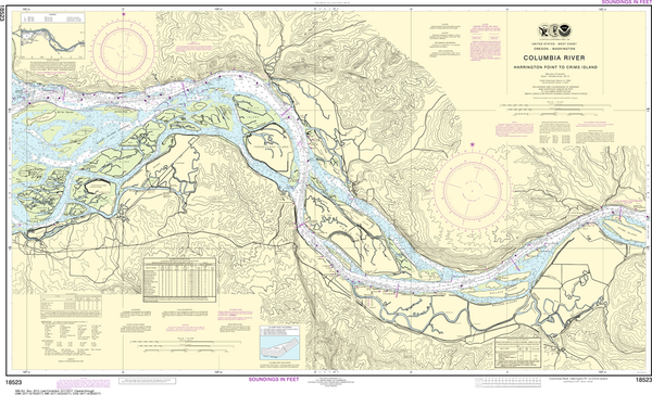 NOAA Chart 18523: Columbia River: Harrington Point to Crims Island