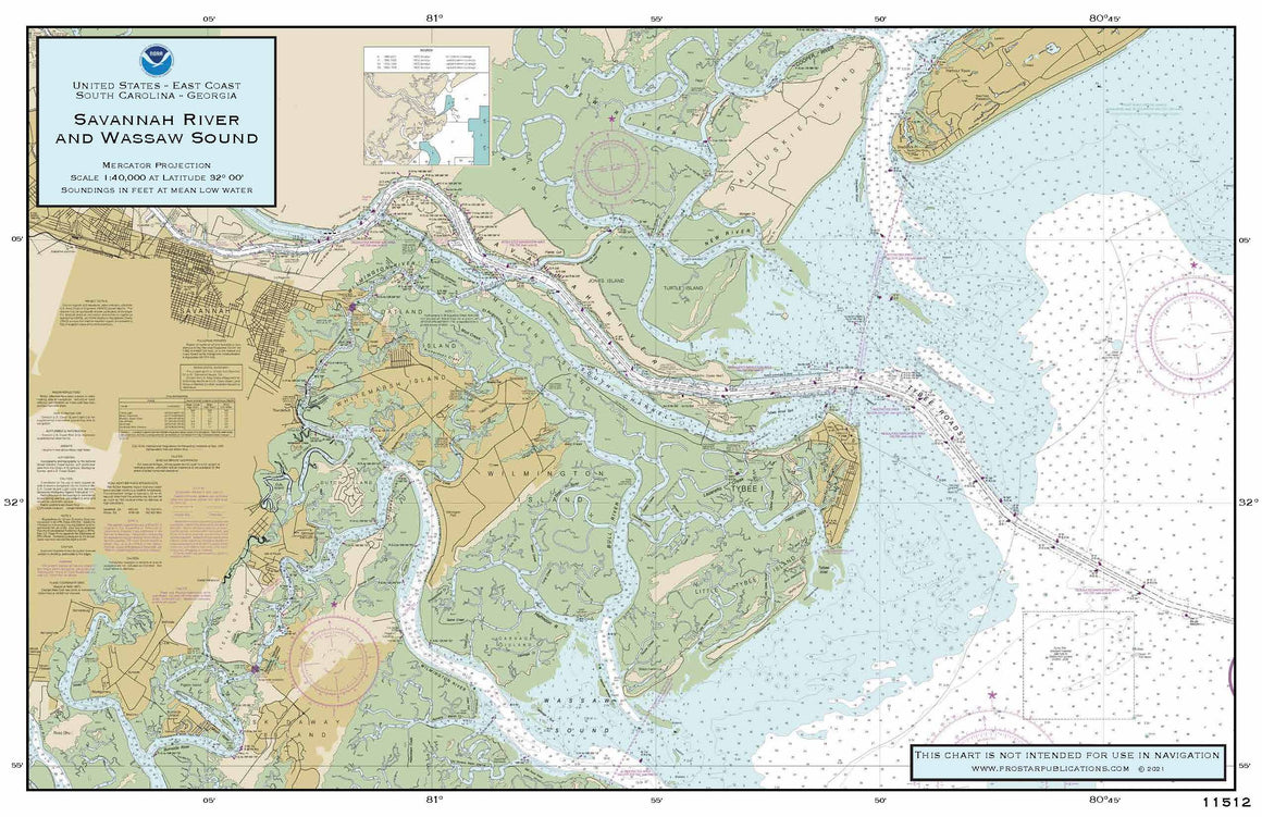 Nautical Placemat: Savannah River to Wassaw Sound