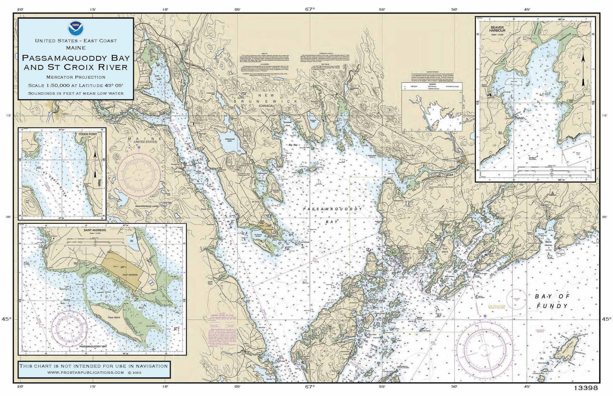 Nautical Placemat: Passamaquoddy Bay & St.Croix River