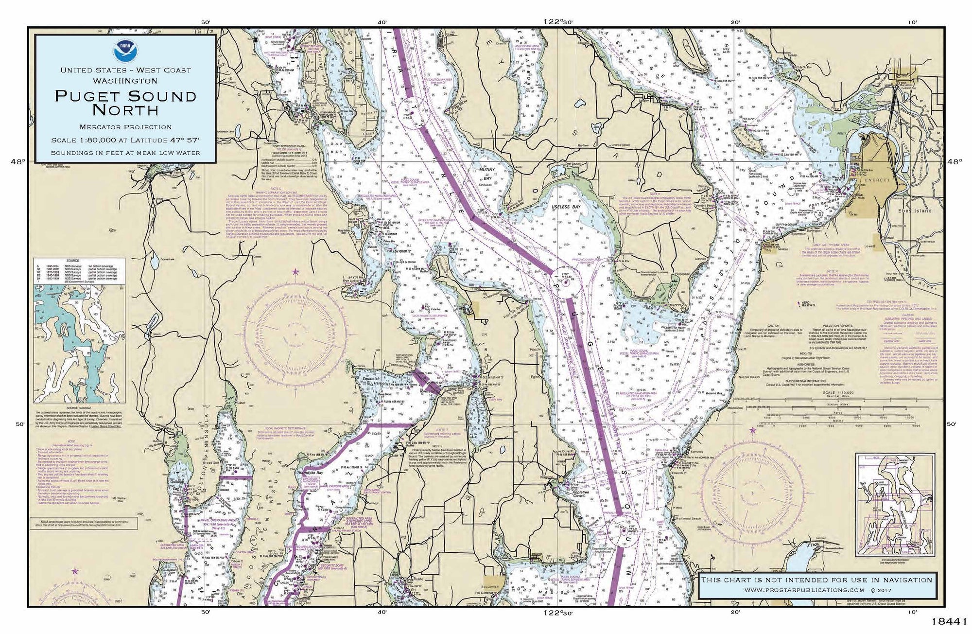 Nautical Placemat: Puget Sound North (WA)