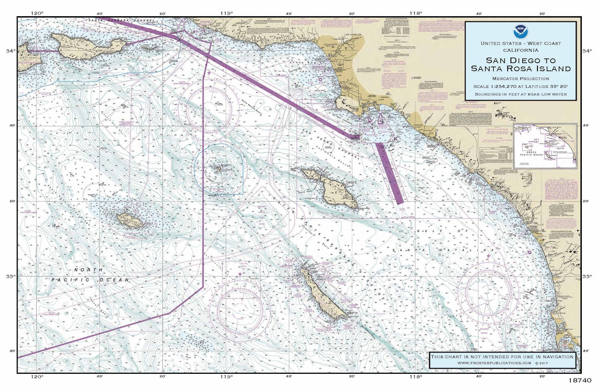 Nautical Placemat: San Diego to Santa Rosa