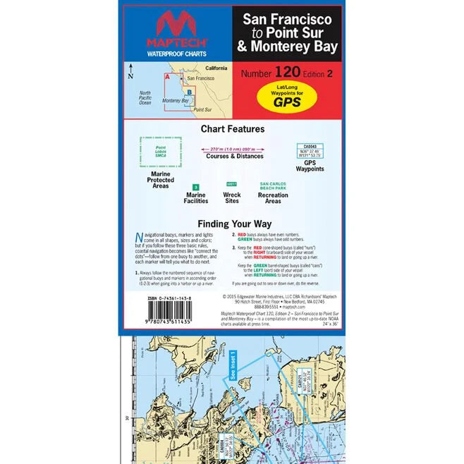 Maptech WPC120: San Francisco to Point Sur & Monterey Bay Waterproof Chart