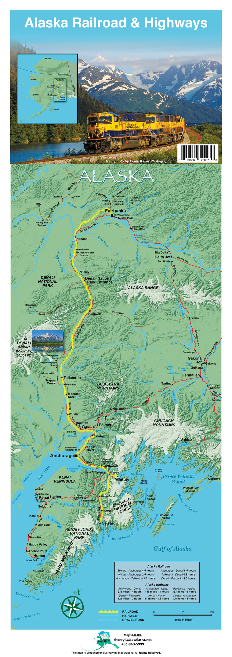 Alaska Railroad & Highway Map