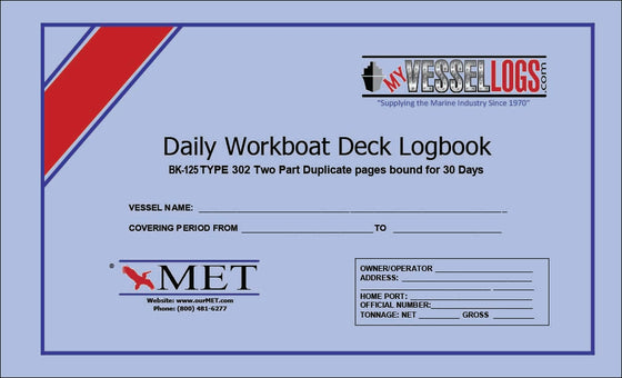 BK-125 Daily Workboat Deck Logbook