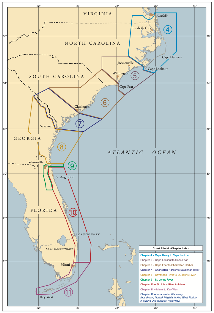 PRE-ORDER US Coast Pilot 4 (2026), Atlantic Coast: Cape Henry, VA to Florida