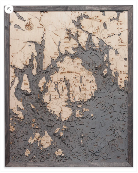 WoodChart of Bar Harbor and Mount Desert Island, Maine