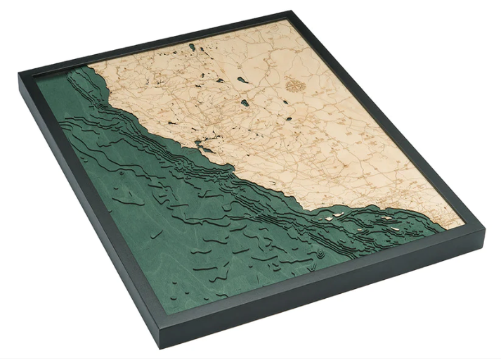 WoodChart of California Coast