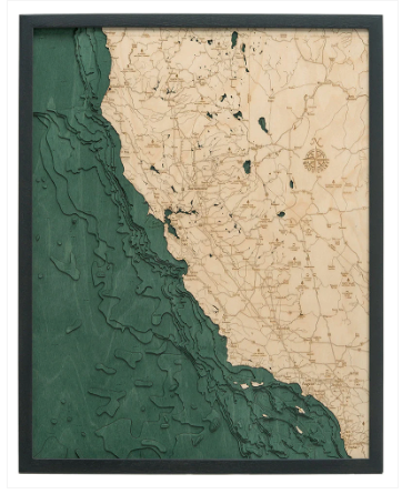 WoodChart of California Coast