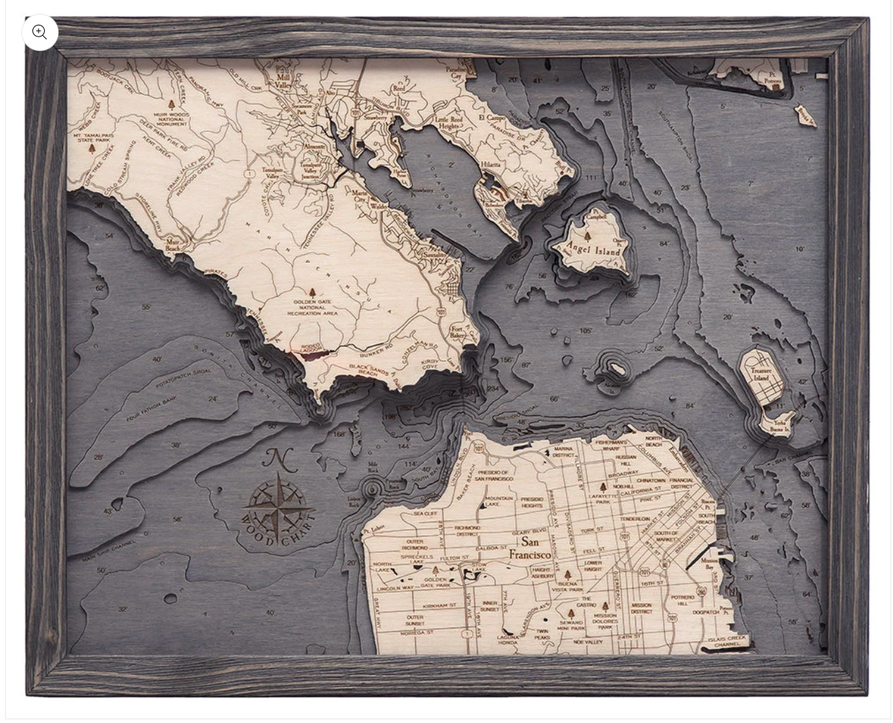 WoodChart of Golden Gate/San Francisco, California