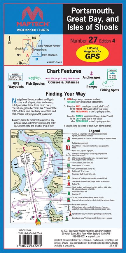 Waterproof Chart:  Portsmouth, Great Bay, and Isles of Shoals (4th Ed)