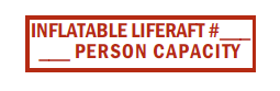 S-105 Inflatable Liferaft #___ Person Capacity