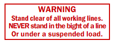 S-188 WARNING Stand Clear Of Lines