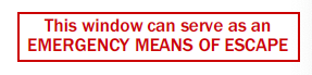 S-208 This Window/Emergency Means Escape