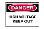 S-229 Danger High Voltage Keep Out