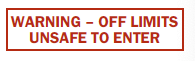 S-278 Warning-Off Limits Unsafe