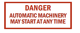 S-43 Danger Automatic Machinery