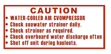 S-57 Caution-Water-Cooled A/C