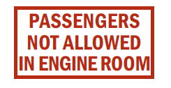 S-62 Passengers Not Allowed Engine Room