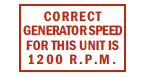 S-95 Correct Generator Speed 1200rpm
