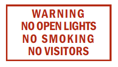 S-98 WARNING NO Smoking,Open Lights