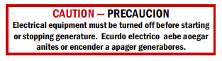 SSE-127 Caution- Precaution Electrical Equipment Must Be
