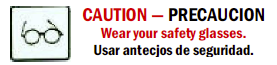 SSE-130 Caution - Precaucion Wear Your