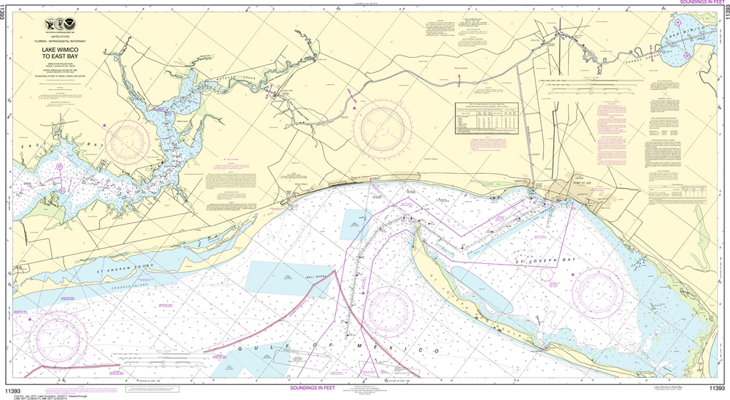 NOAA Chart 11393: Intracoastal Waterway - Lake Wimico to East Bay
