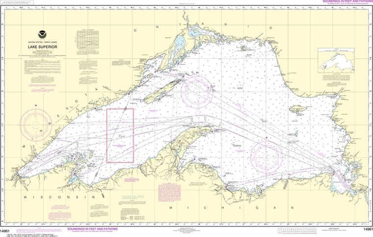 NOAA Chart 14961: Lake Superior (Mercator Projection)